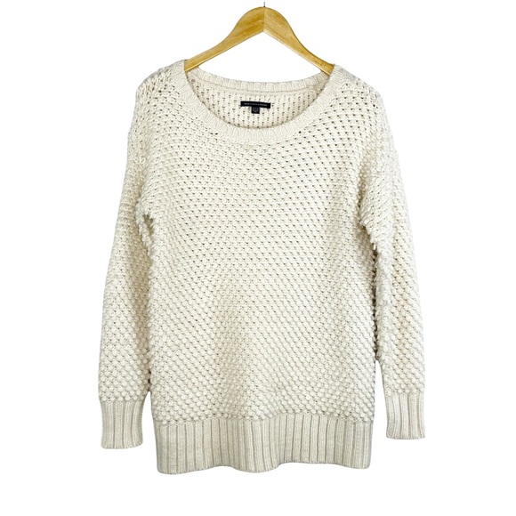 American Eagle Outfitters Sweaters - American Eagle Crewneck Sweater Cream Ivory Knit Fluffy Soft Medium